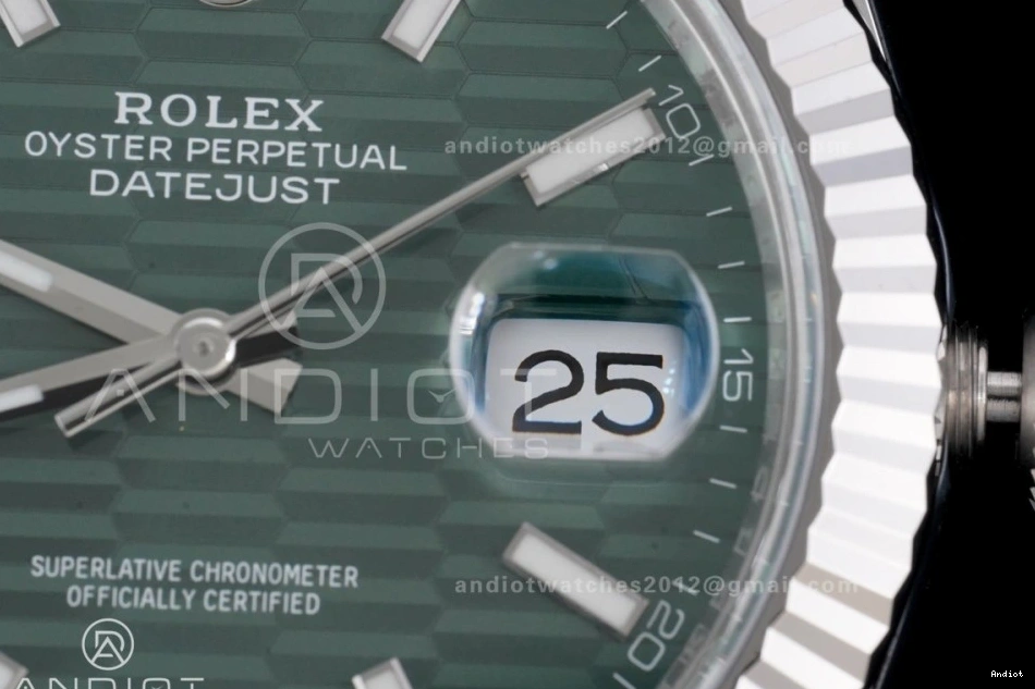 126334 Best Steel 1:1 Edition SH3235 Jubilee Bracelet DateJust Clean 41 904L on Dial Green Textured 0225